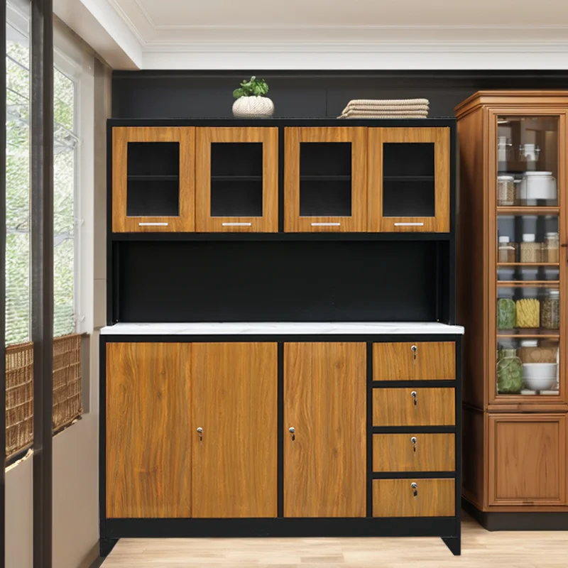 Customizable Modern Steel Kitchen Cabinets Effective Fireproof Insect & Termite-Proof Metal Kitchen Cupboard