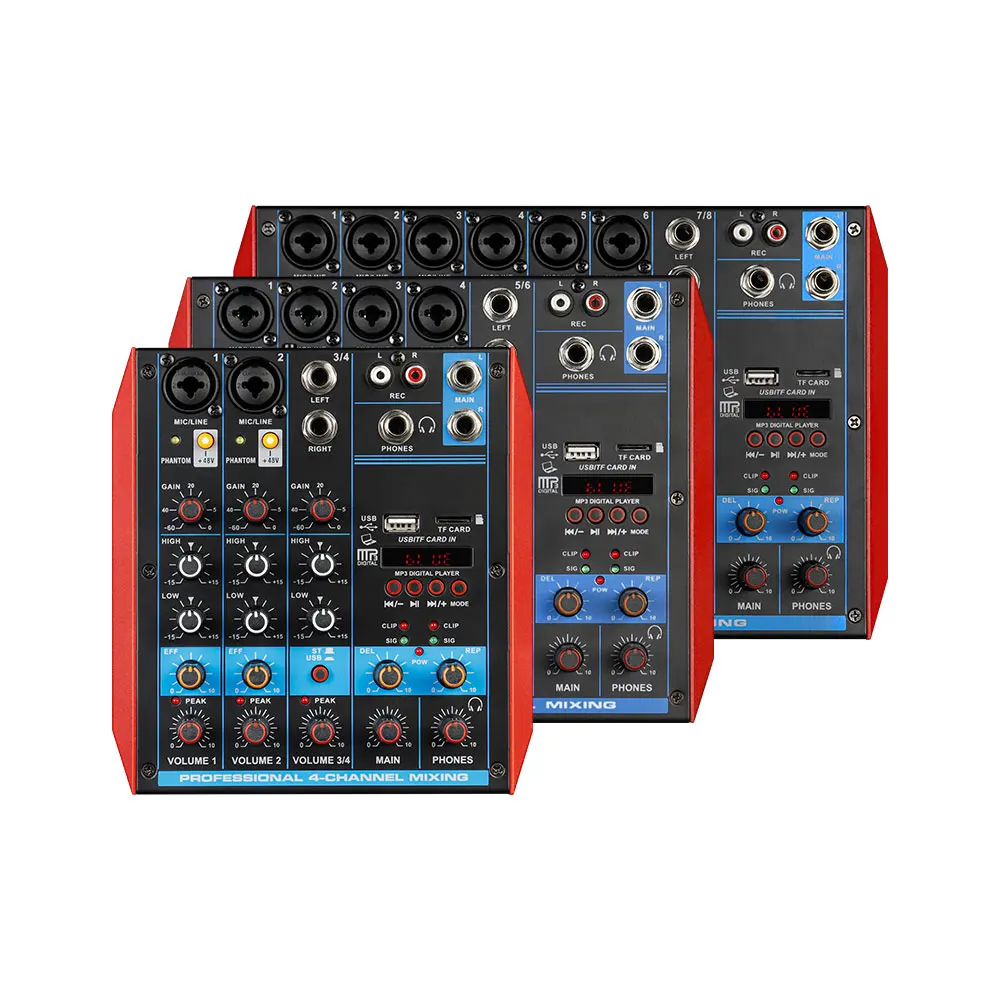 Hot Sale 6 Channel Audio Mixer With Professional Audio DJ Mixer Audio Sound System For Bar Party