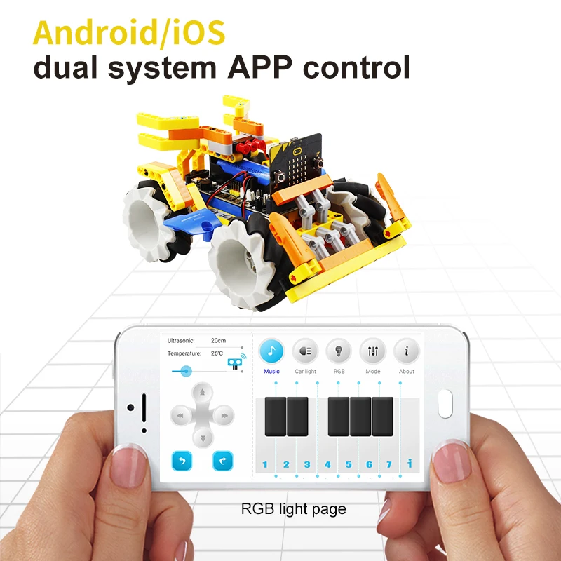 
Yahboom Omni:bit programmable toys robots With Four Mecanum Wheel Drive compatible with BBC Micro:bit V2 