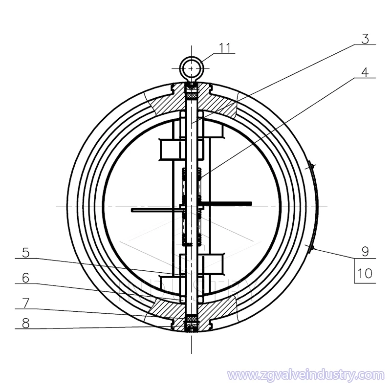 High-Performance Wafer Type Double Door Check Valve ANSI Class125/150 DIN BS PN16
