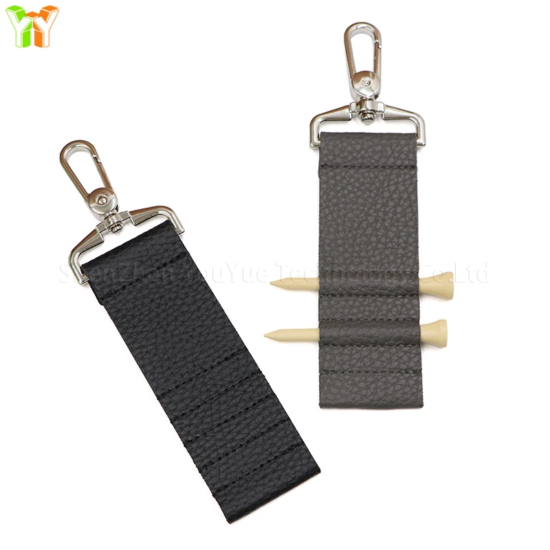 Stock Golfs Bag Belt Clip for Bag Accessories Leather Golfs Tees Holder Belt Golf Tees Storage Bag