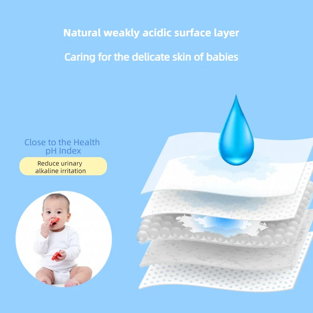 The factory sells superabsorbent baby diapers