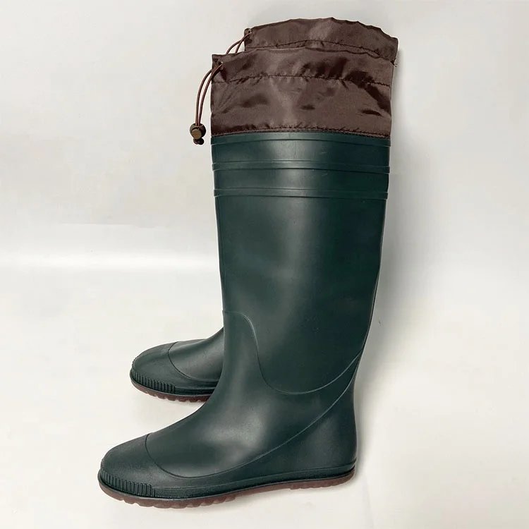 OEM Wholesale Outdoor Muds Knee High Rain Boot Unisex Ladies Women Men Foldable Long Waterproof Gum Boots Rain