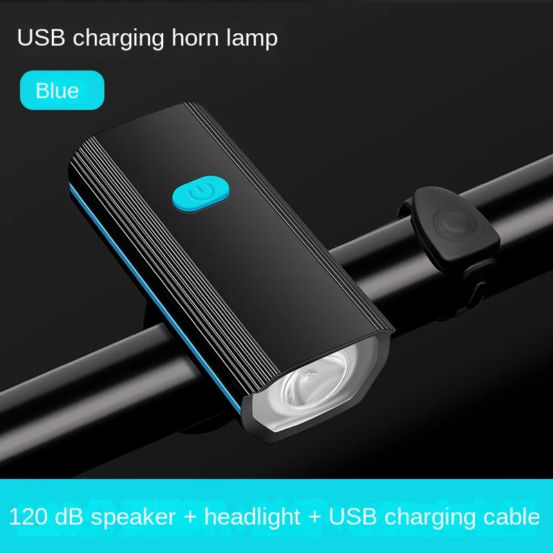 3 Modes Bicycle Front Light With Super Loud Bell Horn USB LED Headlight Cycling FlashLight Waterproof Bike Accessories