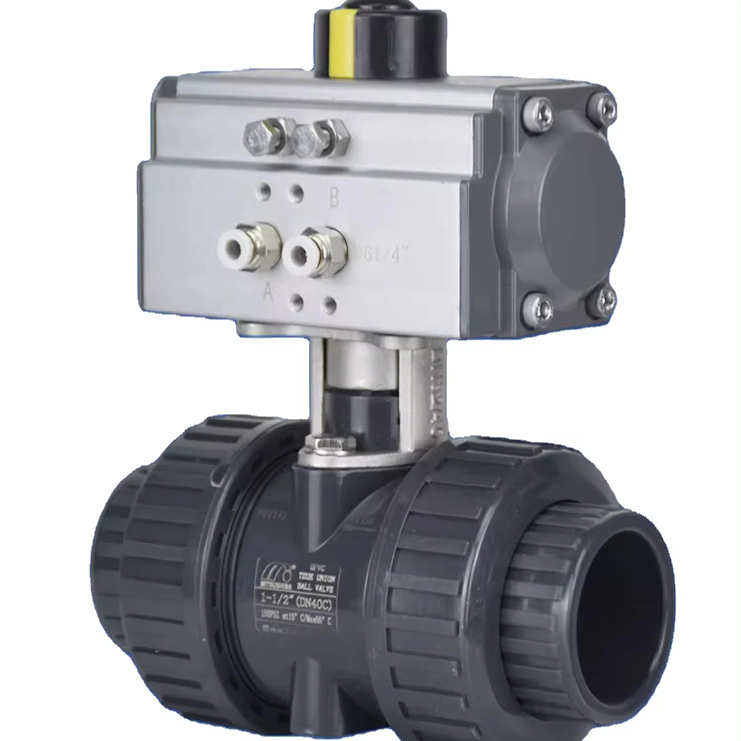 upvc pneumatic ball valve pvc pneumatic plastic ball valve resistant to acid and alkali corrosion