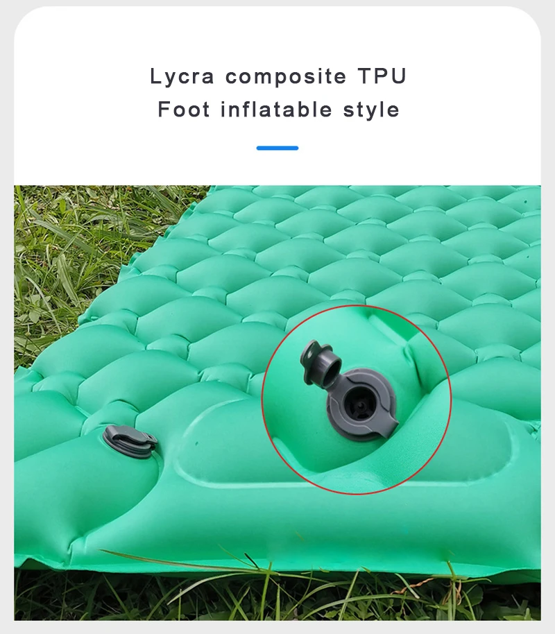 TPU Lightweight Air Sleeping Mattress Pad with Pillow Single Self Inflating Outdoor  Camping Mat