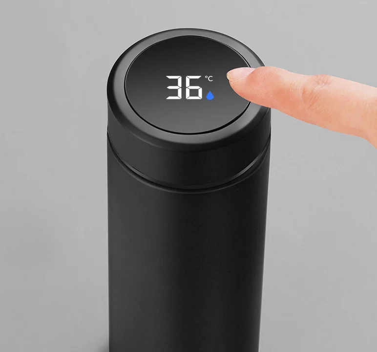 Kingze 500ml Smart Vacuum Travel Coffee Tumbler Cup Personalized LED Temperature Display Portable Flasks