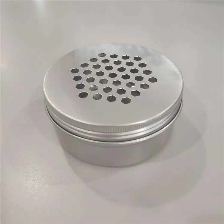 
Can custom aluminium metal packaging jar spice candle candy jar with lid hole 