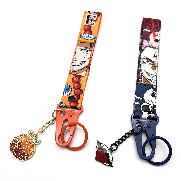 YYX Anime Keychain Wholesale Custom Woven Fabric Logo Keychain With Pendant Charms Anime Cartoon Keychain For Promotion