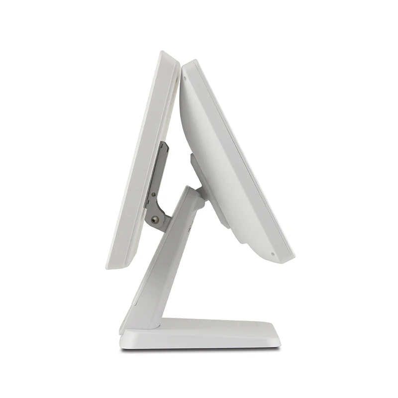 Digital 15 Inch Pos System White Displays Panel Monitor Stand Pos Touch Dual Screen