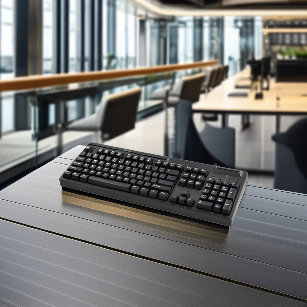 Factory Price Keyboard Membrane Magnetic Stripe Reader Chip Card 104 Keys Keyboard with Smart Card Reader