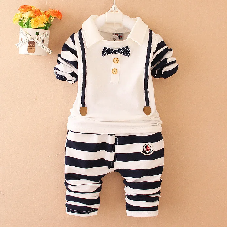 Stripe 2 pieces set spring baby child clothes 1-3 years boys 2024