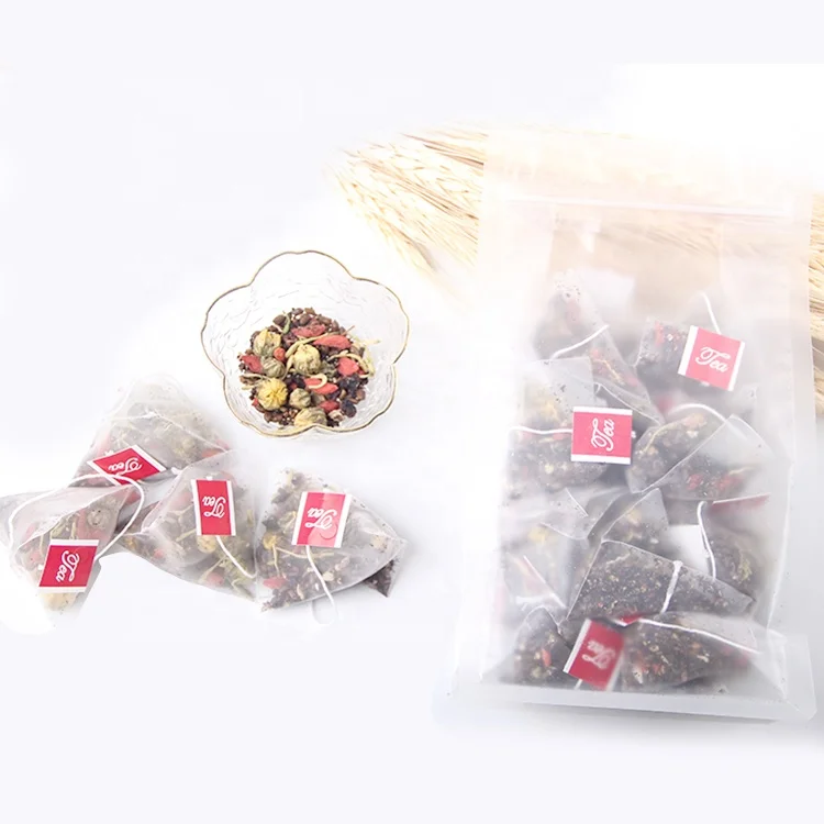 Oem Private Label Pyramid Triangle Tea Bag Blended Scented Tea Custom Tea Bag With Strings