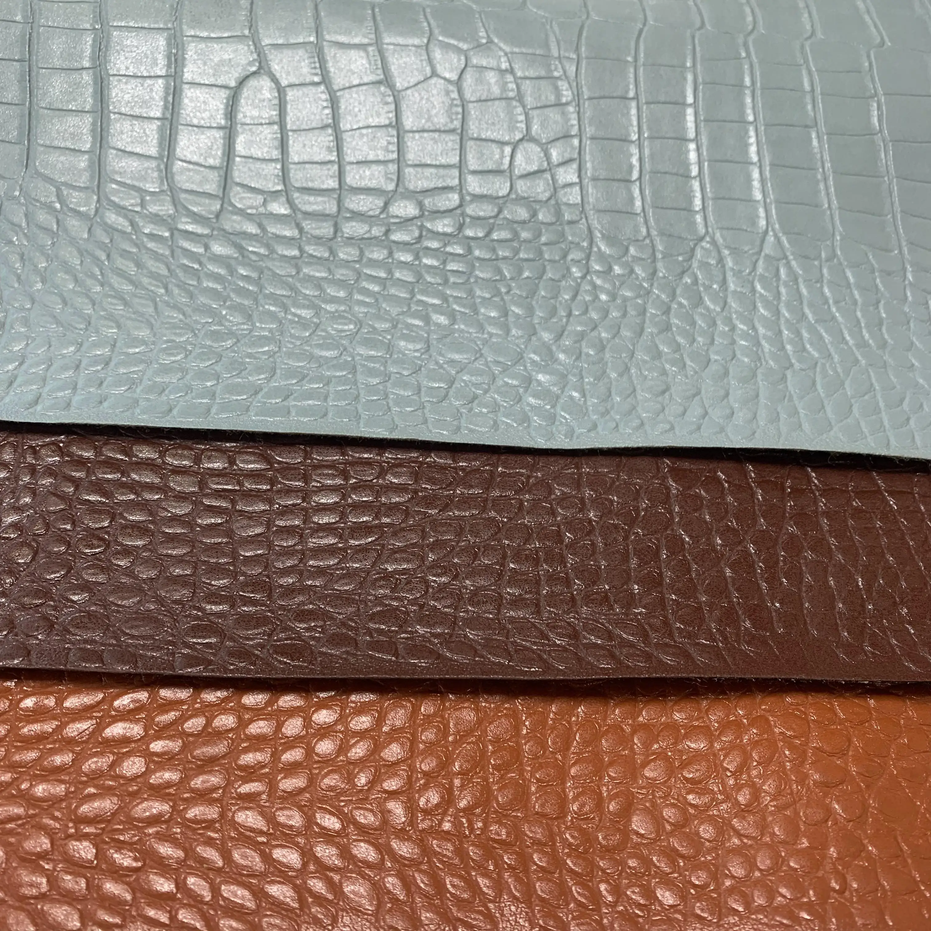 wholesale embossed crocodile pvc leather for handbags and sofa materials