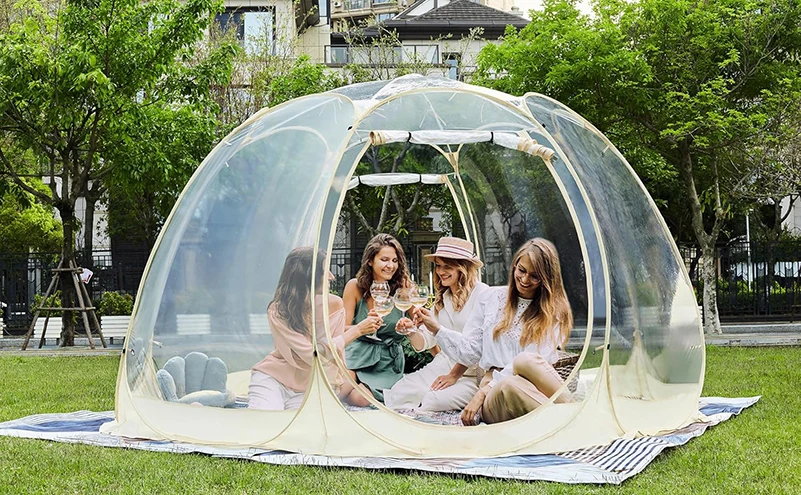 Pop Bubble Transparent Camping Tent Instant Weatherproof & Cold Proof Outdoor Shelter Portable Courtyard Gazebos