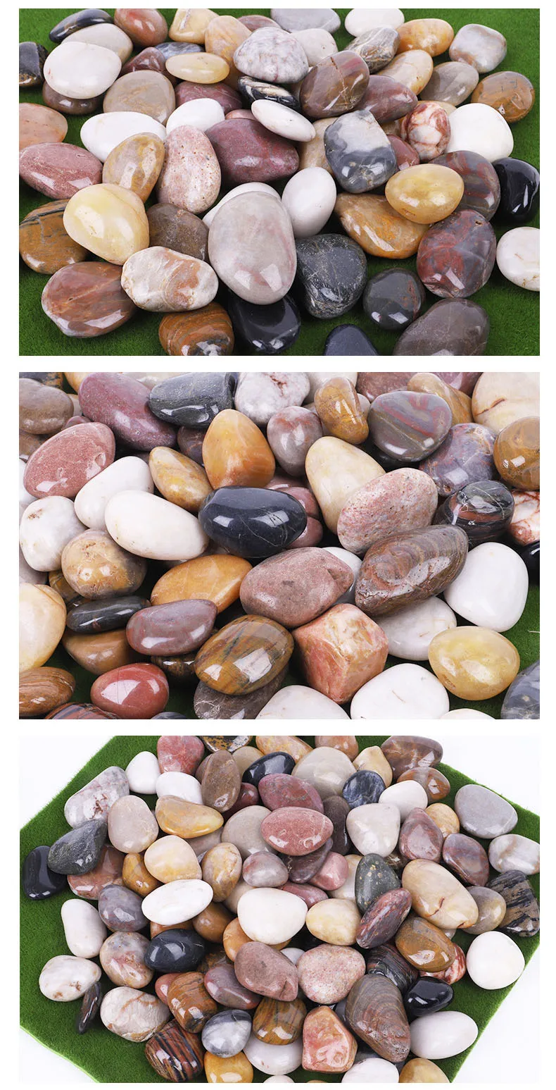 Mixed high  polished pebble stones used for decorating garden bonsai