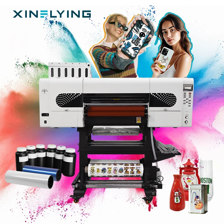 XinFlying high-accuracy dtf printer uv printing pattern 60cm roll to roll dtf uv printer i3200