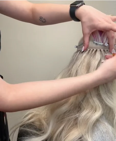 Cuticle Aligned NO SEWING NO GLUE Hole Weft ICE White Color XO injected Hair Weft 100% Human Hair Extensions 100g/Pack