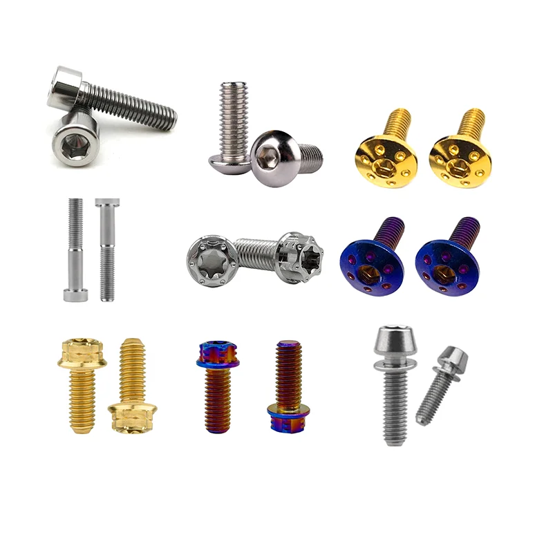 M3*4mm Color titanium alloy,  Anodizing Wheel Flanged Head titanium split rim bolt for motorcycle  titanium screws and bolts/