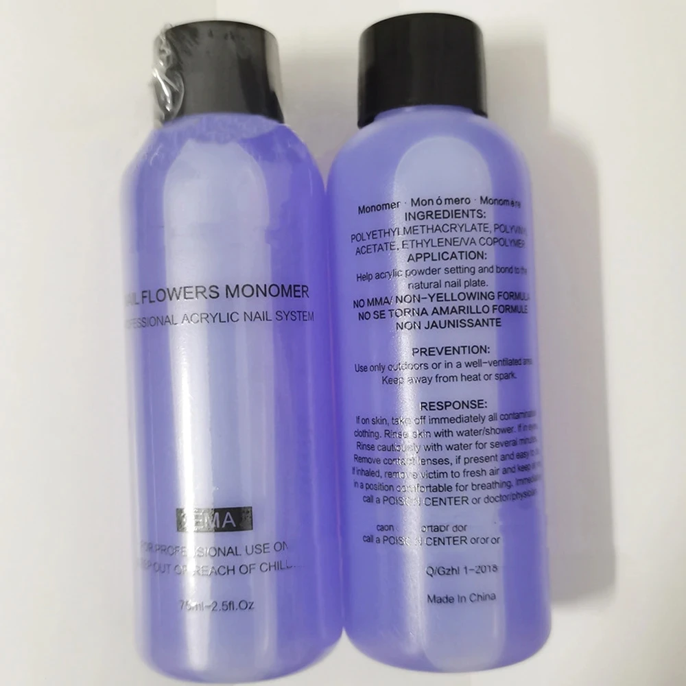 150/120/75/40ml EMA Acrylic Liquid Monomer for Acrylic Powder Carve Extension Purity and Fuidity Have Improved