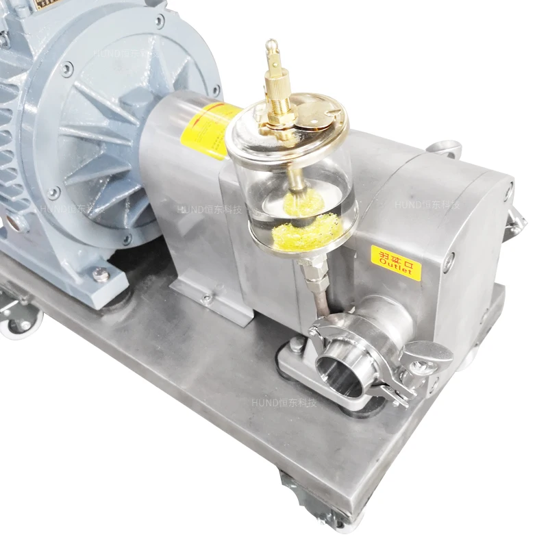 HUNDOM High viscosity paste transfer pump three lobe cam rotor stator pump with trolley