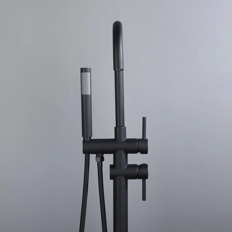 OEM Floor Stand Bathtub Faucet Set Rain Shower tub faucet set Black Bathtub Faucet