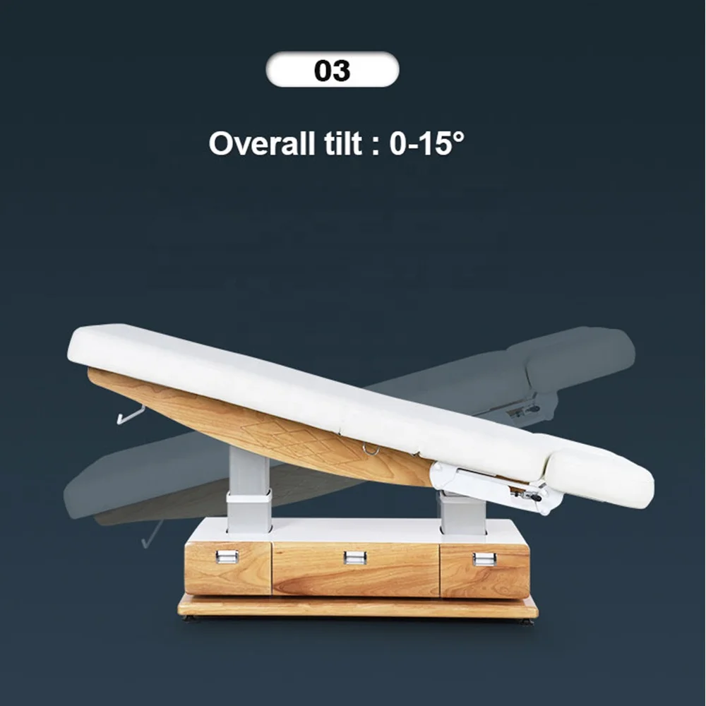 White Luxury Multifunction Beauty Salon Spa Wellness 4 Electric Motors Treatment Facial Eyelash Cosmetic Couch Bed Massage Table