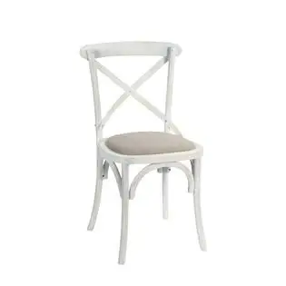  Промышленное высококачественное кресло по низкой цене с удобными сидениями из твердой древесины и белого деревенского образа для комнаты перекрестной спинкой