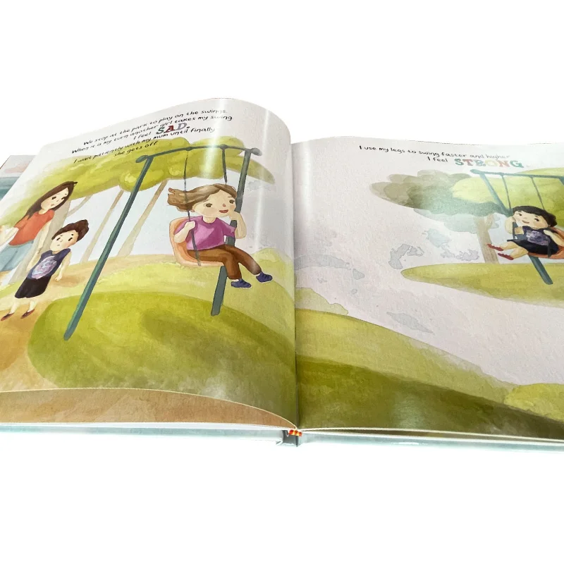 Hard cover sewing binding full color glossy paper children book printing services