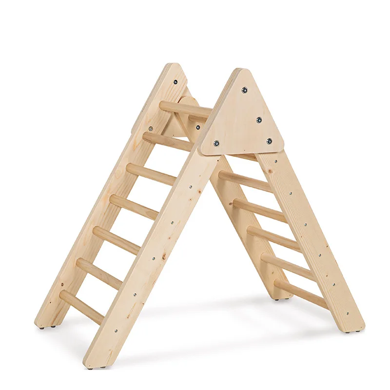 Climbing Frame Play Gym Playground Children Pickler Triangle Wooden Foldable with Ramp Indoor
