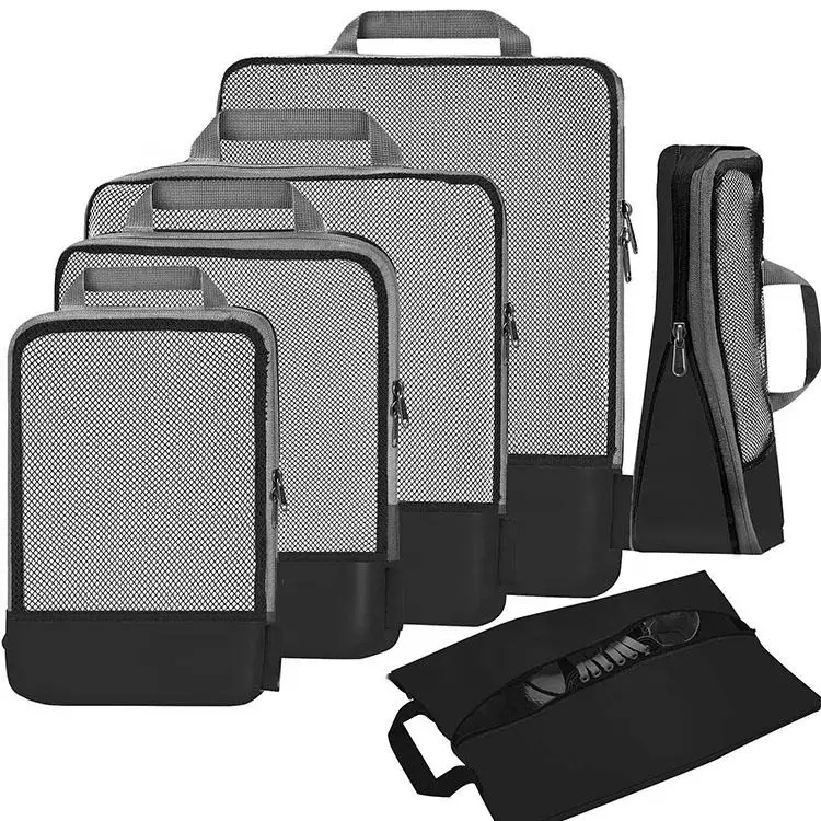 High Quality 6 Set Compression Packing Cubes Travel Accessories Expandable Packing Organizers