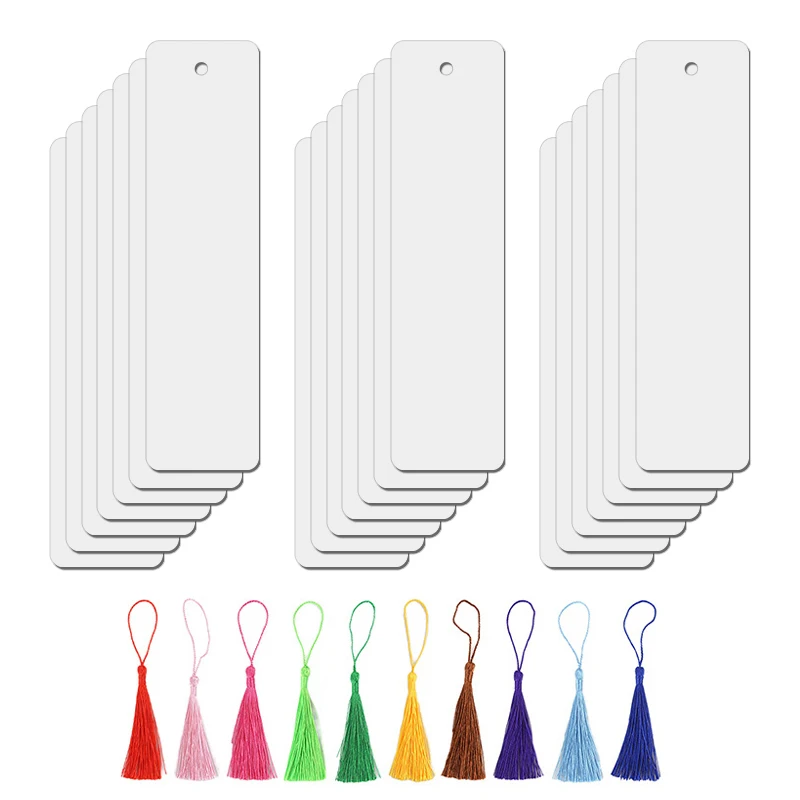 Custom printing 0.45mm  0.65mm 1mm thickness one side double sided white 3.8*15.2cm sublimation bookmark blank aluminum