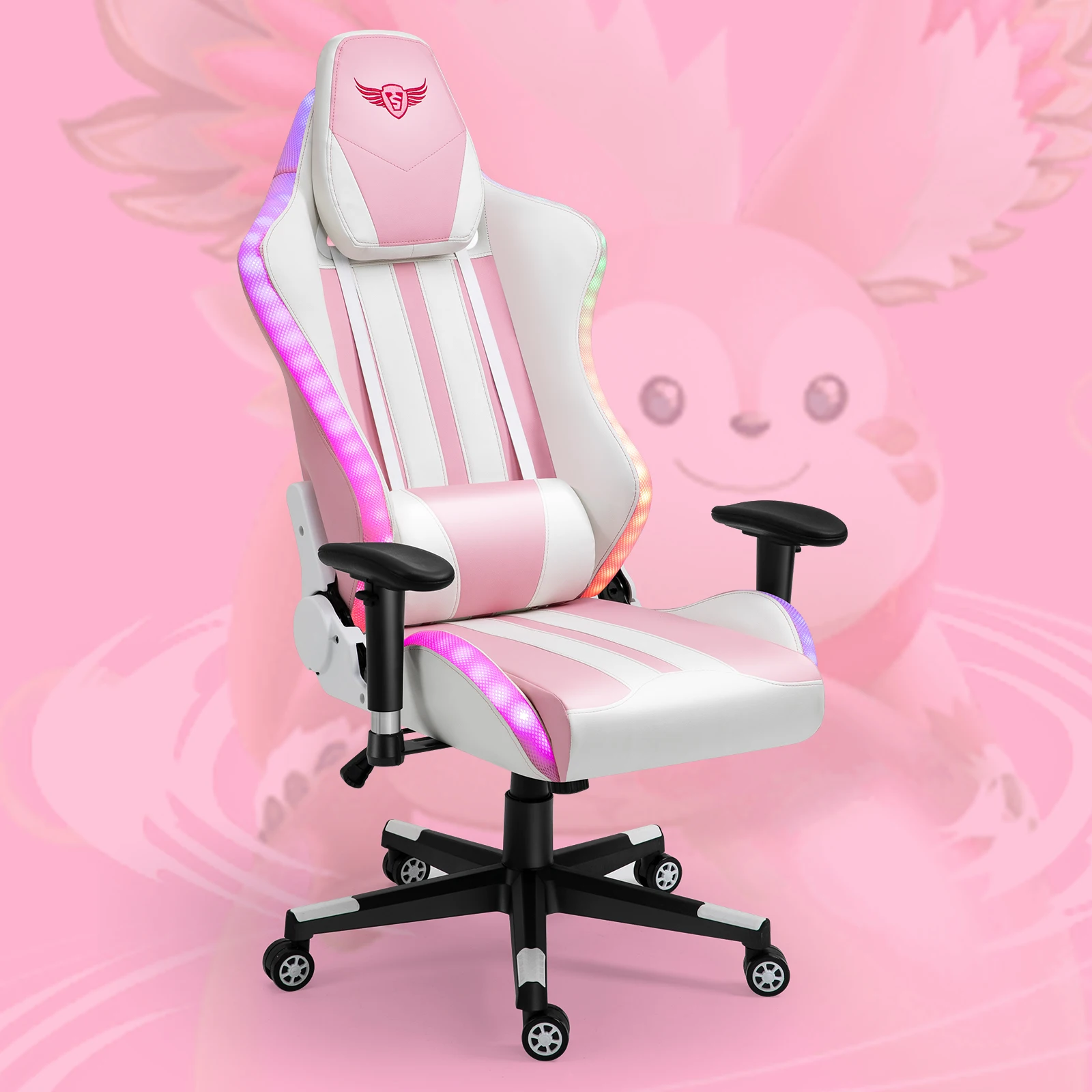 Pink gaming chair  for PC and mobile gaming  8708