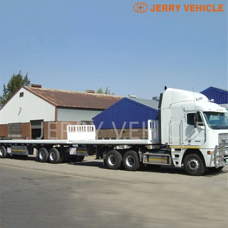 4 Axles 40 60 80 100Tons 20ft 40ft container Chassis flat extendable flatbed semi trailer for Sale