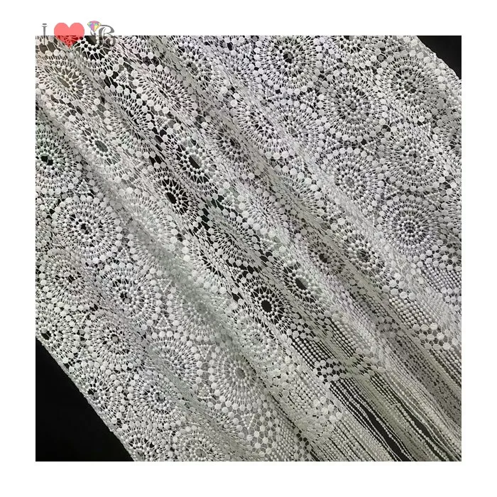 pure white fringe tassel border embroidery guipure lace fabric for dresses, fringe cord lace