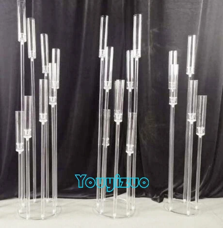 YOUYIZUO Acrylic Lead The Way Candle Holder Set Party Decorations Wedding crystal lanterns and candle jars Aisle Candle Holder