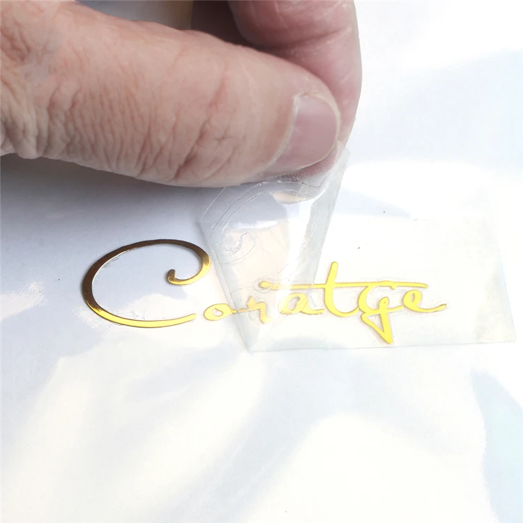 Custom Embossed Metal Sticker Strong Adhesive Thin Logo Metallic Transfer Sticker
