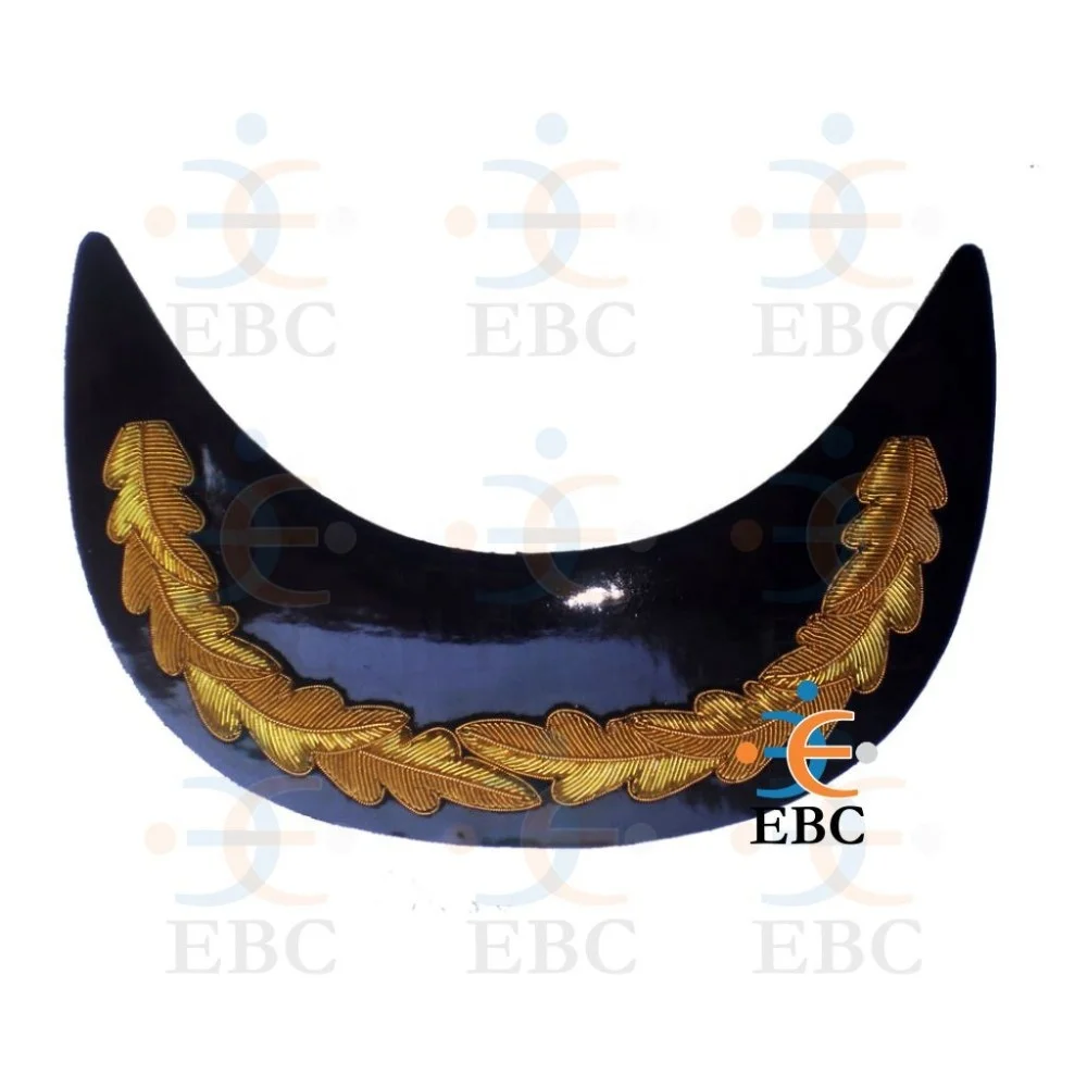 OEM заместитель начальника 1 ряд козырек из дубового листа золотой ручная вышивка французские слитки головной убор шляпа на заказ с ручной вышивкой