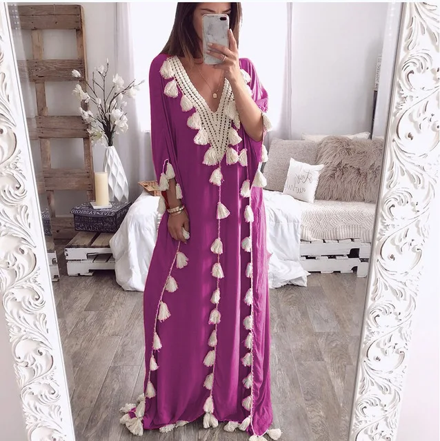 Arabic Islamic Dubai Kaftan Abaya Middle Eastern Muslim Moroccan Kaftan Dress Indonesia Turkey Elegant Casual Robe Femme