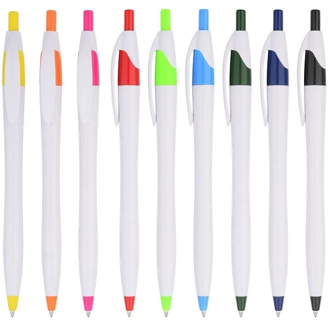 BECOL Wholesale Multi Color Advertising Ballpoint Pen Customized Click Pens Plastic Ball Pen with Cheap Price for Office School