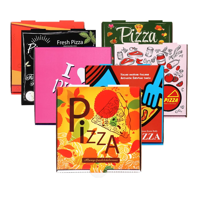 Customized cheap professionally made pizza box food packaging with pattern pizza delivery box