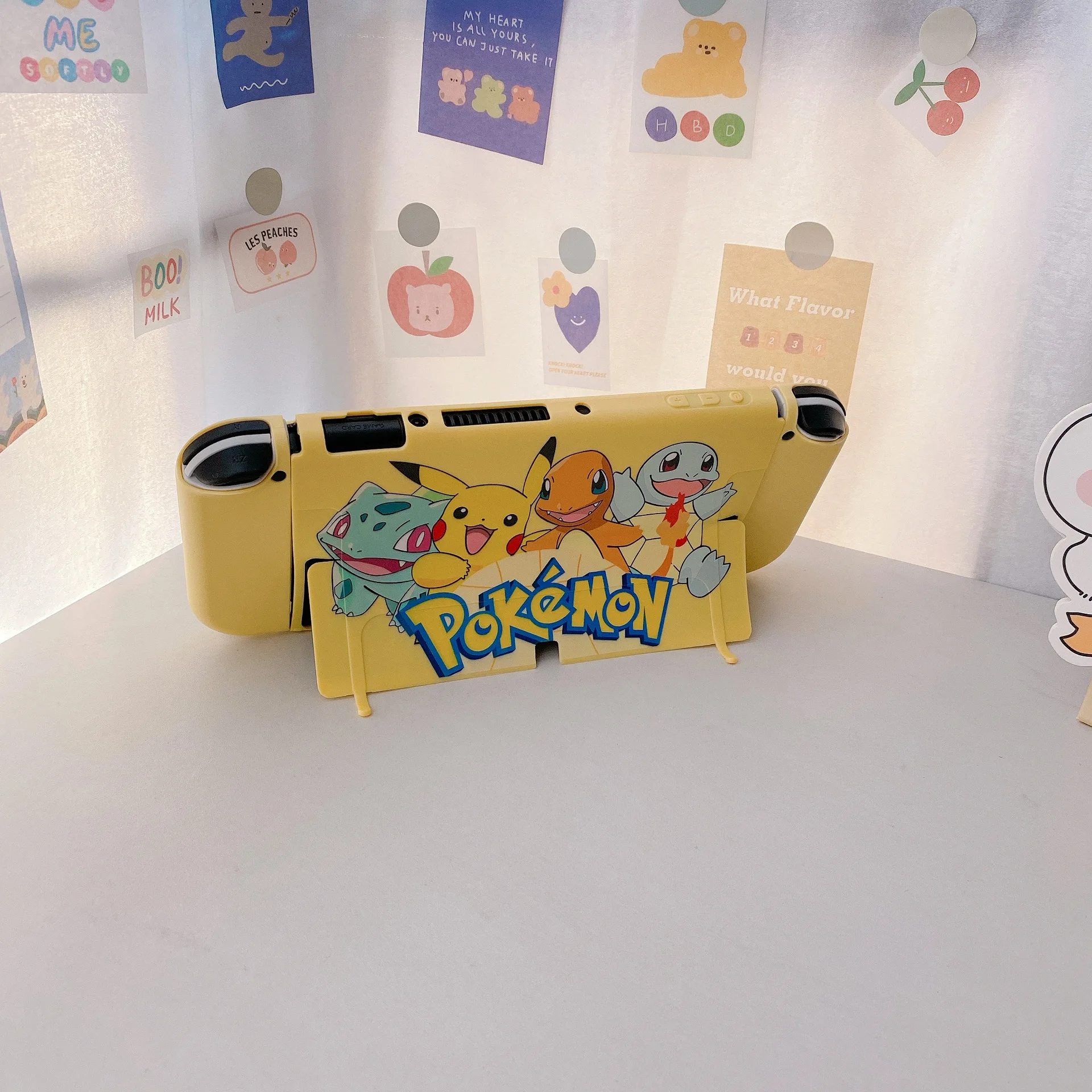 Мягкий чехол из ТПУ с милым мультяшным покемоном для геймпада Nintendo Switch Oled съемный чехол-подставка переключателя
