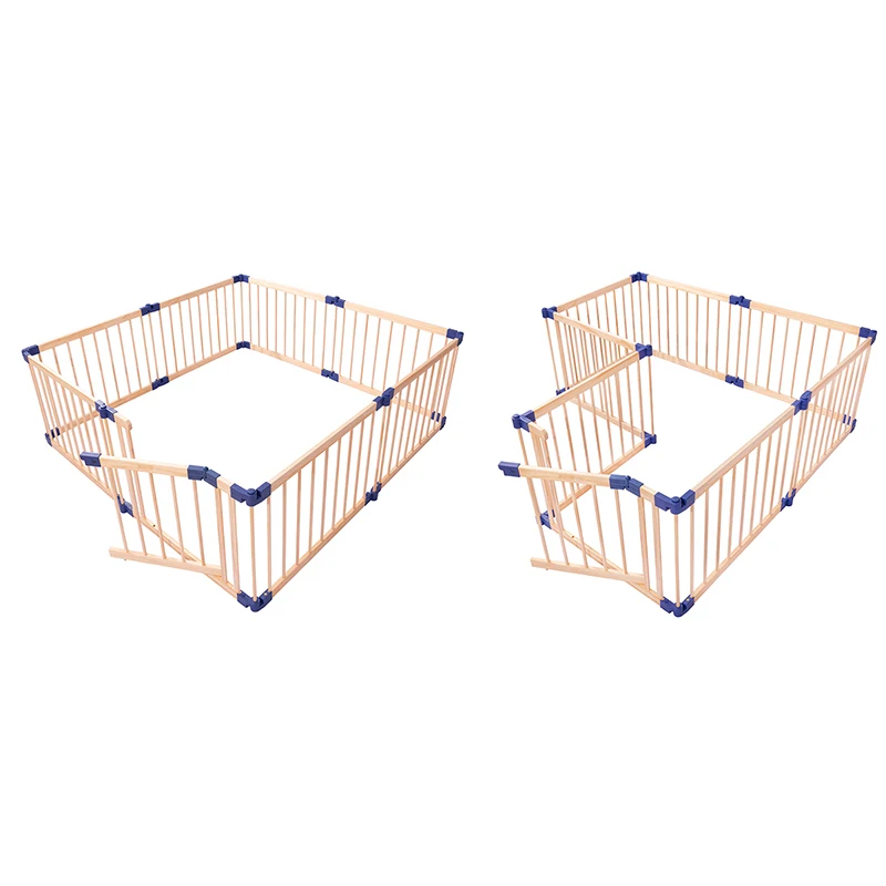 Kids Wooden Playpen Solid Baby Play Gate Fence