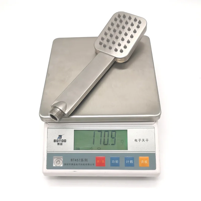 All Metal Stainless Steel Handheld Shower HeadSilicone Nozzle Never Blog SUS304 Square Hand Shower