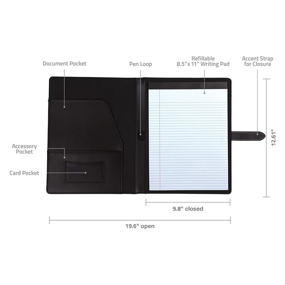 Resume Document File Organizer Business Presentation Folder Leather Padfolio Portfolio