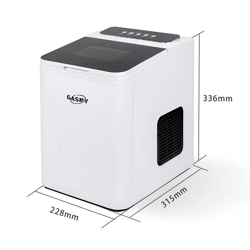 GASNY New Design Personal Small Ice Maker Machine 110v/220v-240v Countertop Ice Cube Making Machine White Color