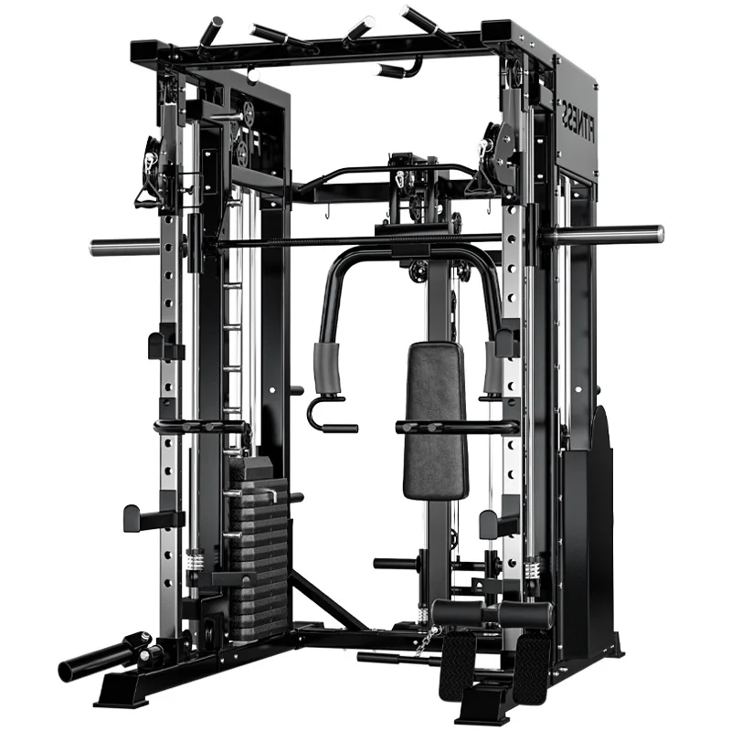 Multi Functional Strength Machine Dual Adjustable Pulley Cable Crossover Trainer Smith Machine