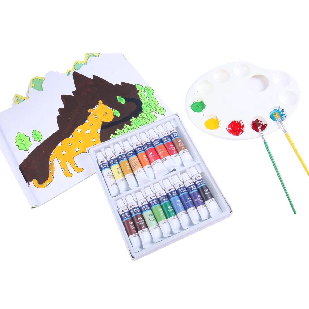 Gouache Paint Colour , Gouache Color Artist Tube Paint, 12ml, 18-Pack