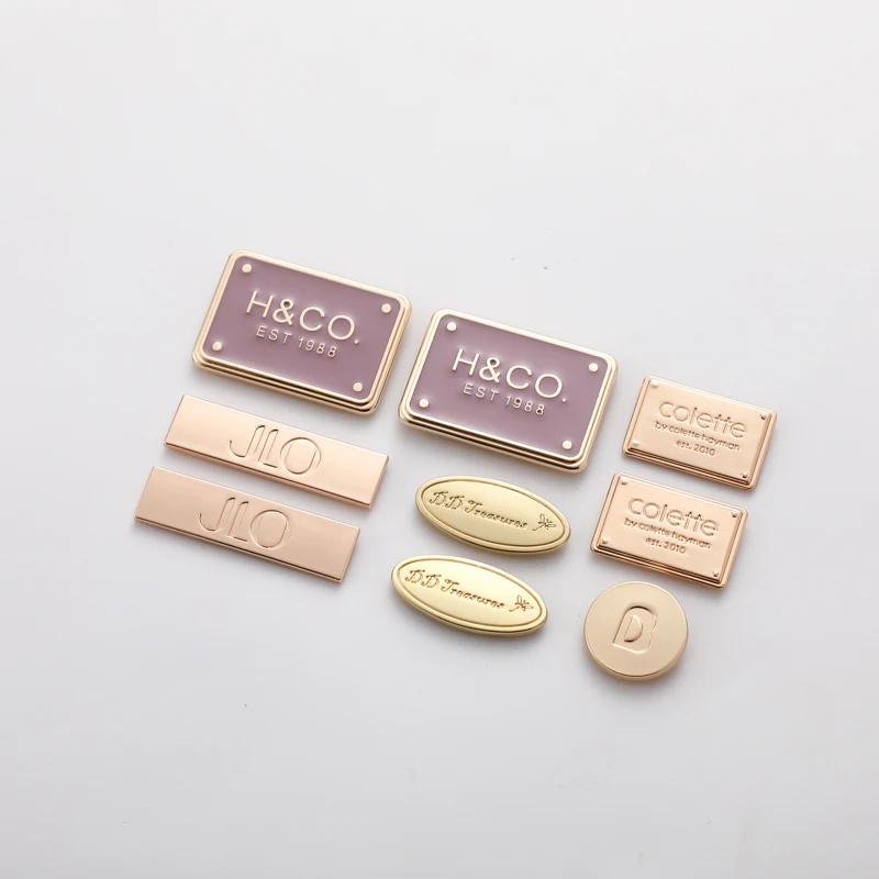 OEM ODM Bag Parts Handbag Metal Logo Plate Brand Logo Metal Bag Labels Custom Metal Logo bag accessories for purse