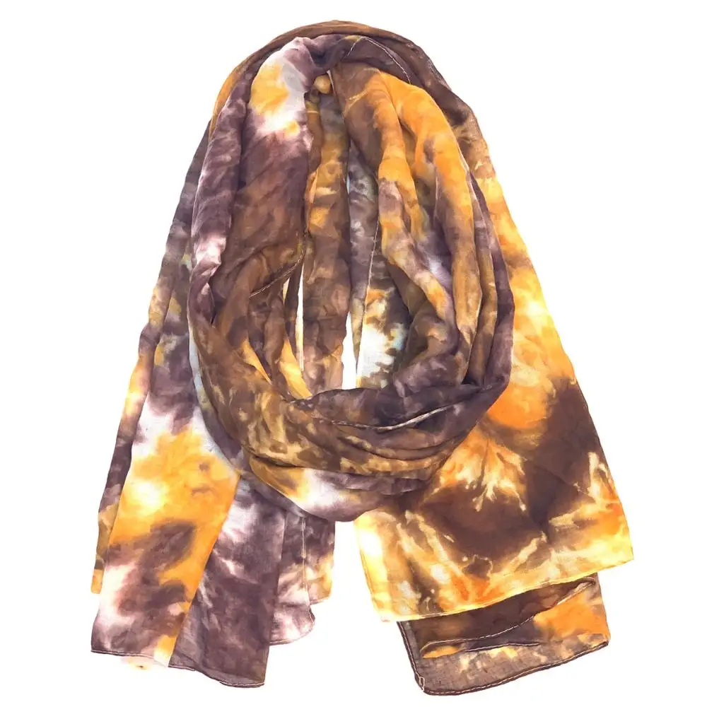 HOT fashion spring and summer one tie dye fashion disgen for OEM women viscose scarves and shawls